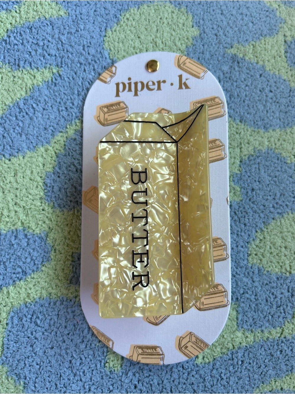 Piper Yellow Pearl 'BUTTER' Party Butter Dish - Decorative Home Party Accent